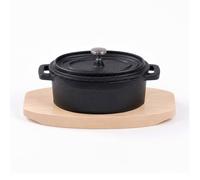 Freyersbacher Mini Cocotte en Fonte Émaillée 12 x 8,5 cm Ovale avec Couvercle, Marmite Induction Antiadhésive avec Revêtement en Émail, pour l'Extérieur et l'Intérieur, Gaz Four Grill Barbecue Dutch