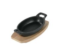 FREYERSBACHER Petite Poêle en Fonte Émaillée 14 x 9 cm Poêle Ovale Poêle à Servir Antiadhésive avec Revêtement en Émail, Poêle Induction pour l'Extérieur et l'Intérieur, Gaz Four Grill Barbecue