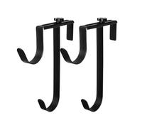 Frfik Support pour Perche de Piscine,Lot de 2 Supports Métalliques Réglables et Robustes - Crochet de piscine 2 niveaux - Pour Outils Tuyau Râteau Épuisette Brosse Écumoire Serviettes Balustrade