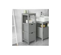 FRG127-SG Meuble Demi-Colonne Meuble Bas de Salle de Bain Armoire Toilette