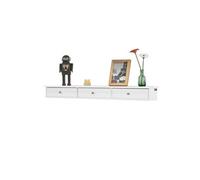 FRG43-L-W Etagère Murale 3 Tiroirs Armoire à Clés Porte-clés Meuble dEntrée de Rangement L93cm x P15cm x H10cm - Blanc