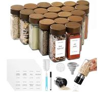 FRIBERG Pot a epices,20x120ml,pot a epices en verre avec 2 moulins à épices