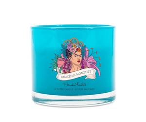 Frida Kahlo Graceful Moments - Petite bougie parfumée dans un verre - Cadeau pour femme - Bougie parfumée florale - Longue durée de combustion (30 h) - Bougie parfumée à la cire de soja