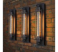 FRIDEKO HOME Motif industrielle Tube en métal Retro Moderne Lampe,Rétro Lampe murale Water Pipes Steampunk Design Éclairage des type de flûte traversière 3 Lampe