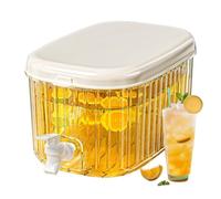 Fridge Water Dispenser with Tap - Fruit Drink Storage Kettle | Large Beverage Dispenser, Easy pour Faucet Design, Home Kitchen Organizer | Juice, Iced Tea, Cocktails, Water, Parties, Famil