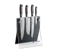 Couteaux de cuisine PREMIER PLUS avec support, set de 4, noir, acier inoxydable, F.DICK