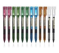 Frienda Lot de 12 stylos à bille japonaise 0,5 mm à séchage rapide Pointe fine Encre liquide Écriture lisse pour bureau, étudiant, rentrée scolaire