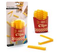 Fries Clips : 12 Pinces Sachets Alimentaires en Forme de Frites avec Boîte Magnétique - Clip Fermeture Sachet Alimentaire Par Peleg Design