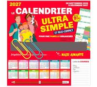 Frigobloc Le mini calendrier Ultra Simple - Calendrier familial (de sept. 2026 à déc. 2027)