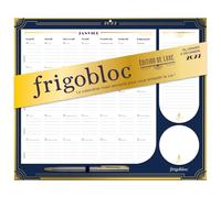 Frigobloc Mensuel 2027 édition de luxe bleu - Calendrier organiseur familial (de janv. à déc. 2027)