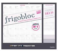 Frigobloc Mensuel 2027 Tendance déco Noir - Calendrier organiseur familial (de janv. à déc. 2027)