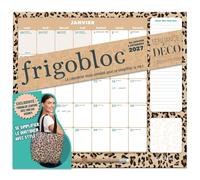 Frigobloc Mensuel avec sac léopard 2027- Calendrier organiseur familial (de janv. à déc. 2027)