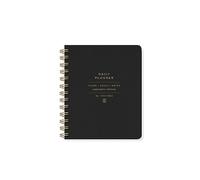 Fringe Stdio 877003 Planificateur journalier non daté, 160 pages, reliure à spirales, norme SE, noir