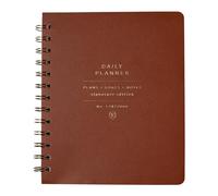 Fringe Studio Agenda journalier non daté, couverture en similicuir, cognac standard, reliure à spirale à double anneau, 15,2 x 18,4 cm (l x H), 160 pages (877FL001FSC)