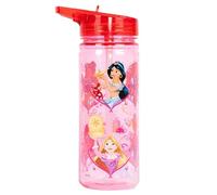 Fringoo Disney Princesses Bouteille en plastique avec paille sans BPA - Bouteille d'eau d'école pour filles 100 % étanche et durable - 580 ml