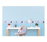 Frise auto-adhésive Disney - La Reine des Neiges 2 - modèle dessin fond bleu - 5 M x 14 CM Bleu G