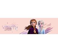 Frise auto-adhésive DSN - RDN 2 - modèle Anna et Elsa fond rose - 5 M x 14 CM
