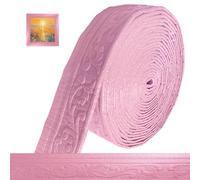 Frise autocollante 3D moulures en stuc murales, 10 m x 8 cm x 5 mm, moulures décoratives, autocollantes, étanches, bordure murale, rouleau de garniture, pour coins, lignes, plafonds, rose