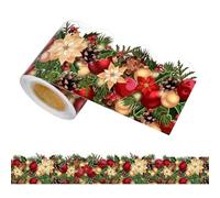 Frise de Noël pour tableau d'affichage, autocollants adhésifs pour fenêtre de vacances pour verre | Rouleau d'autocollants pour tableau d'affichage d'hiver pour chambre à coucher