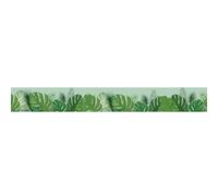 Frise décorative adhésive, amazonia, motif feuilles tropicals vertes, 5 cm X 300 cm