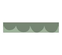 Frise décorative adhésive, feston fantaisie vert, vert olive, 9 cm X 300 cm