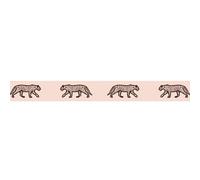 Frise décorative adhésive, léopards marron foncé sur fond beige, animaux, 9 cm X 300 cm