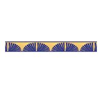 Frise décorative adhésive, motif africain bleu, sur fond jaune, tendance, exotique, 9 cm X 300 cm
