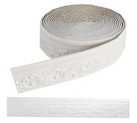 Frise Murale Adhesive, 10 m x 7,8 cm Moulure Murale, Moulure Decorative, 3D Frise Autocollante Blanche pour Couloir, Mu PLINTHE PVC