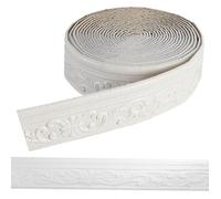 Frise Murale Adhésive 10m x 8cm Blanche, Moulure 3D, Pour Plafond Couloir Salon Chambre