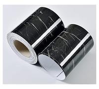 Frise Murale Adhesive,Frise Murale Ligne de la taille de marbre Papier peint auto adhésif salon pratique salle de bain miroir meubles étanche taille de la plinthe (Color : Marble Jazz Black, Size :