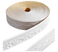 Frise murale autocollante 3D blanche - Bordure étanche pour couloirs et plafonds - Mousse XPE flexible et résistante à l'humidité