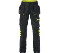 Fristads Pantalon d'artisanat 2595 STFP Noir/Jaune D84