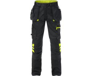 Fristads Pantalon d'artisanat 2595 STFP Noir/Jaune D88