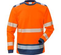 Fristads T-shirt haute visibilité T-shirt manches longues KL. 3 7724 THV Haute Visibilité Orange/Marine 3XL