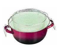IBILI - Friteuse avec panier Volcan, 24 cm, Acier émaillé, Compatible avec l’induction