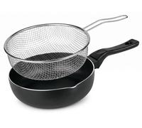 Friteuse avec panier, induction, noire, 28 cm