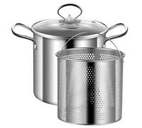 Friteuse en acier inoxydable de 3, 5 L avec panier - Poignée anti-brûlure, petite friteuse à poisson pour frites et poulet