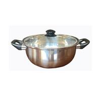 Friteuse Inox 26 Cm Avec Couvercle Verre Bouton Bakélie - Tous Feux Et Induction