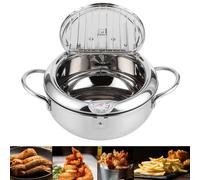 Friteuse japonaise avec thermomètre, compatible avec les plaques de cuisson à induction
