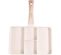 Friteuse - Plaque de cuisson - Poêle - Préparation de petits-déjeuners - Plusieurs compartiments - 35 x 27 cm - Blanc