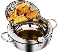 Friteuse pour tempura, 24 cm, en acier inoxydable, avec contrôle de la température, compatible avec les plaques à induction