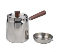 Friteuse profonde en acier inoxydable 304 avec poignée en noyer - Pot de 1,5 l pour frites - Poisson tempura sur plaques à induction au gaz - Cuisine britannique (A-1)