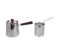 Friteuse profonde en acier inoxydable 304 avec poignée en noyer - Pot de 1,5 l pour frites - Poisson tempura sur plaques à induction au gaz - Cuisine britannique (A-3)