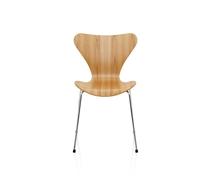 Fritz Hansen Chaise Série 7 3107 - Placage naturel - Orme - chromé