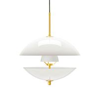 Fritz Hansen Clam Suspension Blanc/Laiton Ø44