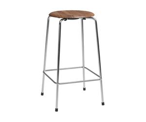 Fritz Hansen High Dot counter stool 4 pieds Noyer-chrome