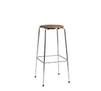 Fritz Hansen High Dot Tabouret de Bar H76 4 Pieds Chrome/ Noyer