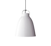 Fritz Hansen Suspension Caravaggio 2 Blanc brillant-câble textile gris