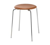 Fritz Hansen Tabouret en cuir Dot Essential walnut-chrome