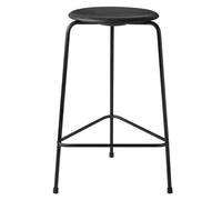 Fritz Hansen Tabouret haut en cuir Dot Noir cow-boy